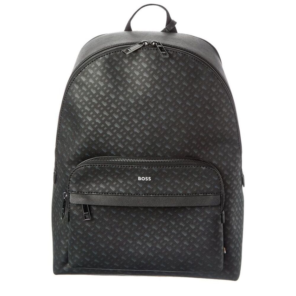 Hugo Boss Zair Leather Backpack, Black